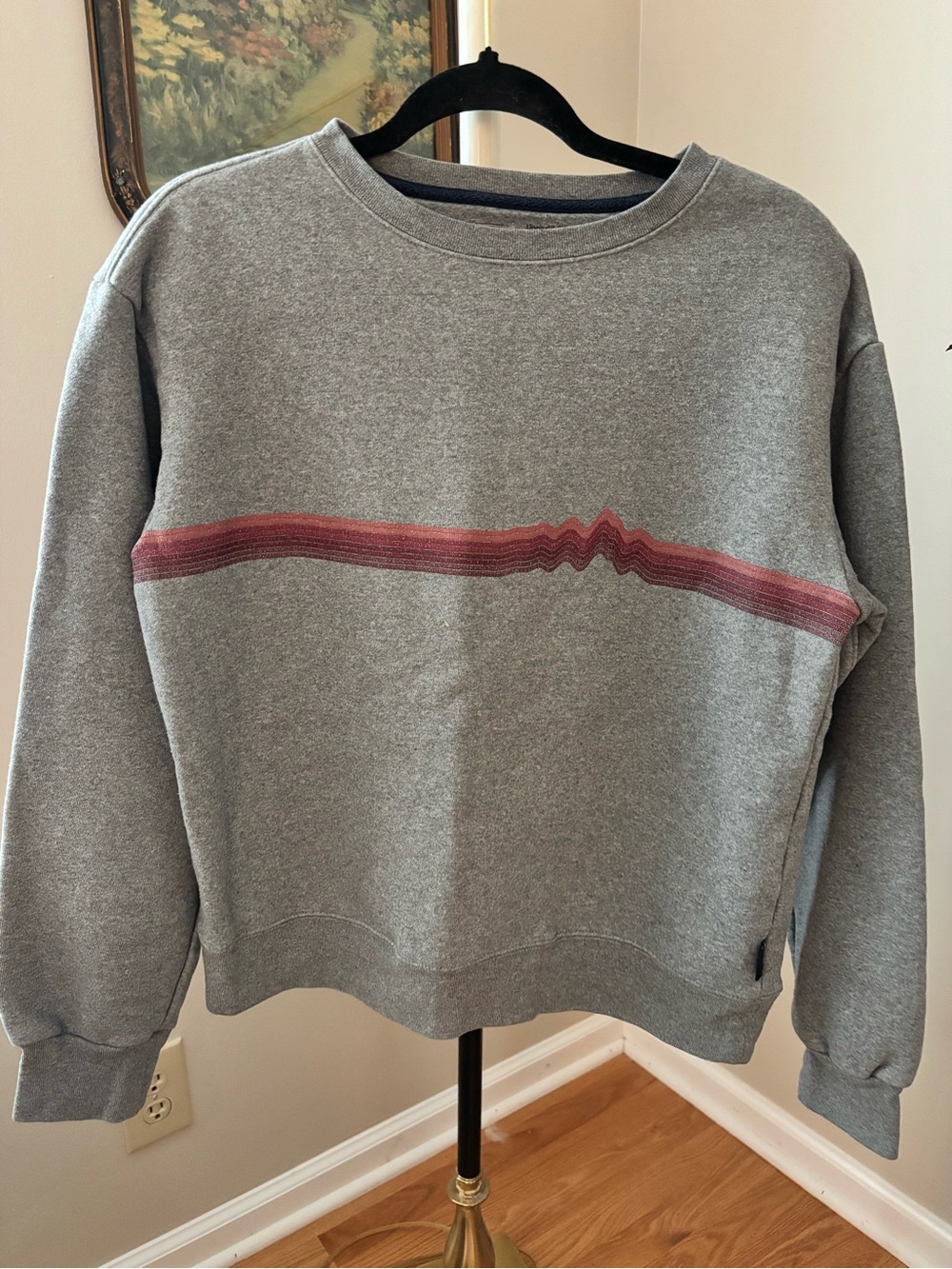 Patagonia Ridge Rise Stripe Uprisal Crewneck Sweatshirt in Grey Heather Size Med
